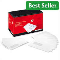 C5 Window Envelopes White Gummed Mail Machine Pack 500 5 Star