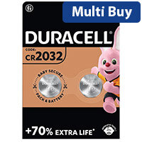 Duracell CR2032 Lithium Coin Batteries: 2-Pack with 70% Extra Life, Baby Secure Technology, and 10-Year Storage Life