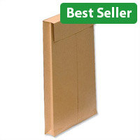 New Guardian Gusset C4 Envelopes 130gsm Manilla Peel and Seal Pack of 100