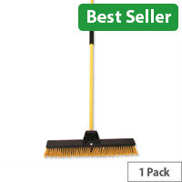 Bulldozer Broom Dual Purpose Soft and Stiff PVC Yard Broom & Metal Handle