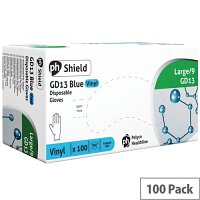 Disposable Powdered Vinyl Gloves Blue Large Box 100 Polyco Bodyguards 4 Ref GL8333