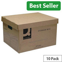 Q-Connect Archive Brown Storage Box 335x400x250MM (Pack 10) KF21665