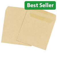 Q-Connect Wage Envelope, 108x102mm, Plain Manilla, Self-Seal (Pack of 1000, Ref KF3420) - Secure Payroll Envelopes