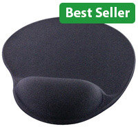 Q-Connect Gel Mouse Mat, Black - Comfortable and Ergonomic Mouse Mat with Wrist Support