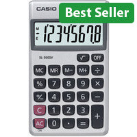 Casio Pocket Calculator 8-Digit SL-300V-S-GH - Compact & Lightweight Calculator for Everyday Use