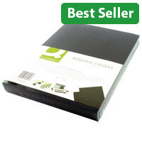 Q-Connect A4 Binding Covers Leathergrain - Black - Pack of 100 - Professional Binding Solution