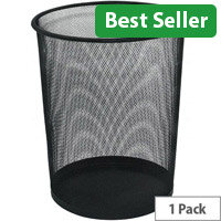 Q-Connect 18 Litre Waste Basket Mesh Black KF00871 Single Pack