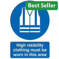 Safety Sign Hi-Vis Clothing Must be Worn A4 PVC