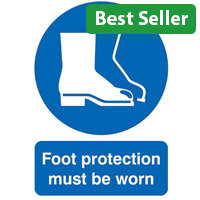 Safety Sign Foot Protection Must be Worn A4 PVC