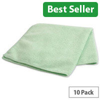 Green Microfibre Cleaning Cloths Pack of 10