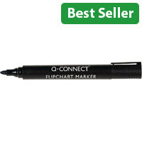 Q-Connect Flipchart Marker Bullet Tip Black 10 Pack KF15392