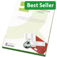 Q-Connect Copier Labels 105x42mm 14 per A4 Sheet Butt Cut Pack of 100 White