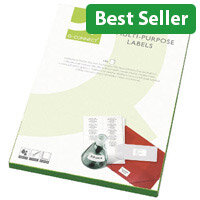 Q-Connect Multi-Purpose White Labels A4 2 per Sheet 199.6x143.5mm Pack of 100​ Sheets (200 Labels)