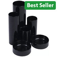 Desk Tidy Black 6 Compartment Tubes Q-Connect KF10040