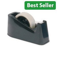 Q-Connect Tape Dispenser, For Up To 25mm Wide 33/66m Tapes, Black - Sturdy Desktop Tape Holder