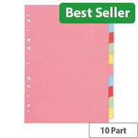 Q-Connect Subject Divider 10-Part Multi-Punched A4 KF26082