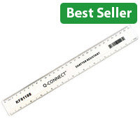 Q-Connect Shatterproof Ruler, 300mm, Clear - Strong and Durable Ruler for Office or School Use