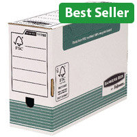 Fellowes Panda Transfer File, Foolscap, Green/White, 120mm - Strong Document Storage for Archiving
