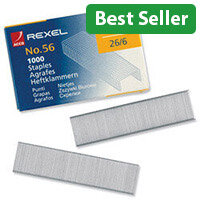 Rexel Staples, No. 56, 6mm (Pack of 1000, Ref 06131) - High-Quality Staples for Everyday Office Use