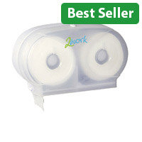 2Work Micro Twin Toilet Roll Dispenser White 2W06438