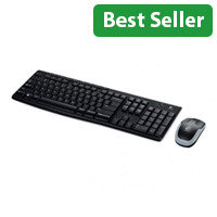Logitech Wireless Keyboard and Mouse Set MK270, USB-A Receiver - Ideal Combo for Home or Office Use