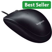 Logitech M90 Right and Left‑Handed USB Optical Mouse - Plug-and-Play Wired Mouse