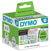DYMO LabelWriter - White - 57 x 32 mm 1000 label(s) (1 roll(s) x 1000) multi-purpose labels - for DYMO LabelWriter