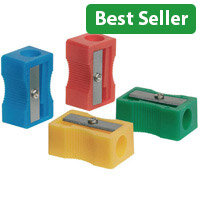 Single Hole Plastic Sharpener - Pack of 10 - Compact - Easy to Use