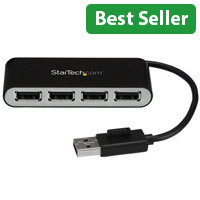 StarTech USB 2.0 Hub, 4-Port, PC Powered Splitter - Compatible with Windows, Mac, Linux & Chrome OS