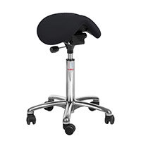 Mini Easymek Seat Saddle Stool With Easy Clean Black 3D Runner Seat Upholstery H600 - 790mm Aluminum Frame 