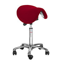 Dalton Easymek Seat Saddle Stool With Easy Clean Red 3D Runner Recyclable Polyester Seat Upholstery H600 - 790mm Aluminum Frame