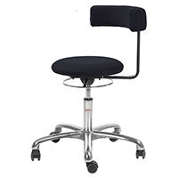 Saturn Ergonomic Stool With 360° Swivel Back-Arm Rest Black H450 - 580mm 3D Runner Fabric Aluminum Frame