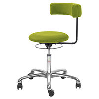 Saturn Ergonomic Stool With 360° Swivel Back-Arm Rest Green H450 - 580mm 3D Runner Fabric Aluminum Frame