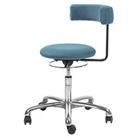 Saturn Ergonomic Stool With 360° Swivel Back-Arm Rest Blue H450 - 580mm 3D Runner Fabric Aluminum Frame