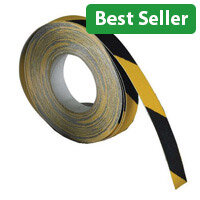 Heavy-Duty Black & Yellow Anti-Slip Floor Tape - 50mm x 183m, Self-Adhesive Safety Grip Tape
