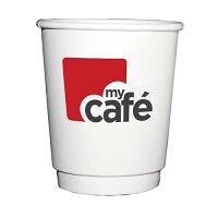 Mycafe 8oz/250ml Double Wall Disposable Hot Drink Paper Cups (500 Pack) HVDWPA08V