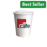 MyCafé 12oz (350ml) Single Wall Hot Cups - Pack of 50 - White - Disposable Coffee Cups