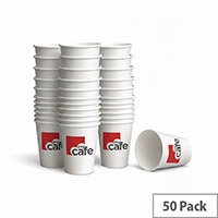 MyCafé 12oz (350ml) Single Wall Hot Cups - Pack of 50 - White - Disposable Coffee Cups