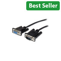 StarTech 2 m DB9 RS‑232 Serial Cable Male to Female Black