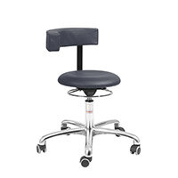 Saturn Ergonomic Stool With 360° Swivel Back-Arm Rest Imitation Leather Blue H450 - 580mm Aluminum Frame