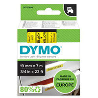 DYMO D1 Self-Adhesive Label Tape, Black on Yellow, 1.9cm x 7m 45808 - For LabelMANAGER Printers