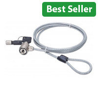 Manhattan Mobile Security Laptop Lock, Key Lock, 1.4m, Compatible with Kensington style locks, Strong Steel Cable (3mm thick),