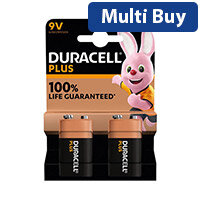 Duracell Plus 9V Alkaline Battery - 2-Pack, Reliable for Everyday Devices