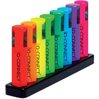 Q-Connect Neon Highlighters Deskset - Pack of 8, Bright Fluorescent Colours KF11399