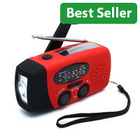 Click Medical Solar Multi-Function Emergency Radio And Led Torch Red