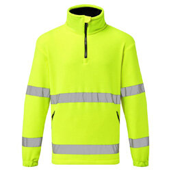 Portwest F302 Hi-Vis 1/2 Zip Fleece Yellow Size S