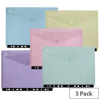 Reborn Polyfile Ring Binder Wallet Landscape Assorted (Pack of 5) 15916