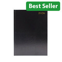 Essential Standard Diary Day Per Page A4 Black 2026 