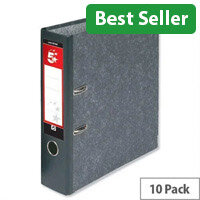 5 Star Office Lever Arch File 70mm A4 Cloudy Grey Pack of 10