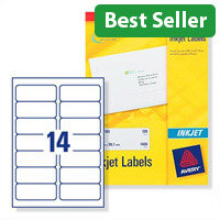 Avery Quickdry Inkjet Label 14 Per Sheet (Pack of 100)